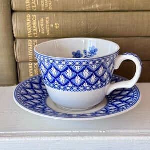 Spode Blue Room Collection "Geranium" Cup and Saucer